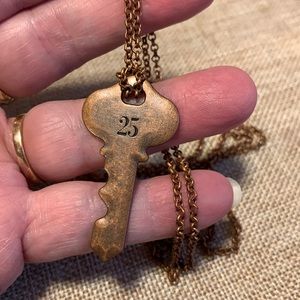 Key 25 Necklace 28” Chain NWOT Handmade New One of a kind